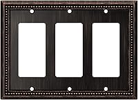 Vista 22 de Henne Bery Sunken Pearls - Placa de pared decorativa resistente para interruptor, cubierta para tomacorrientes (doble dúplex, níquel satinado)