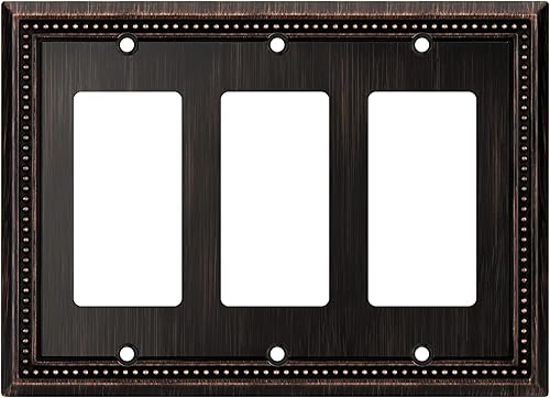 Vista 82 de Henne Bery Sunken Pearls - placa decorativa de pared para interruptor (Palanca simple, 2 unidades, níquel satinado)