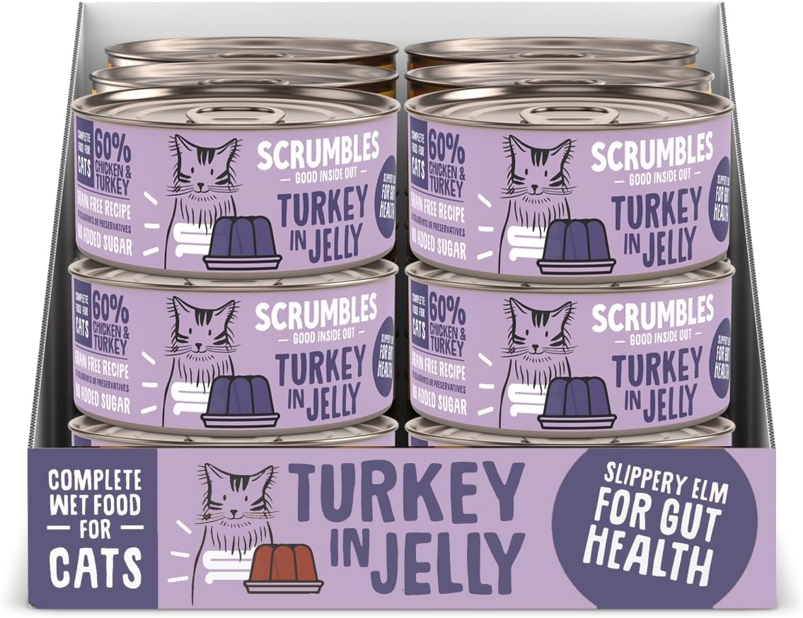 Scrumbles Natural Wet Cat Food, Turkey in Jelly 18x 80g Amazon.co.uk