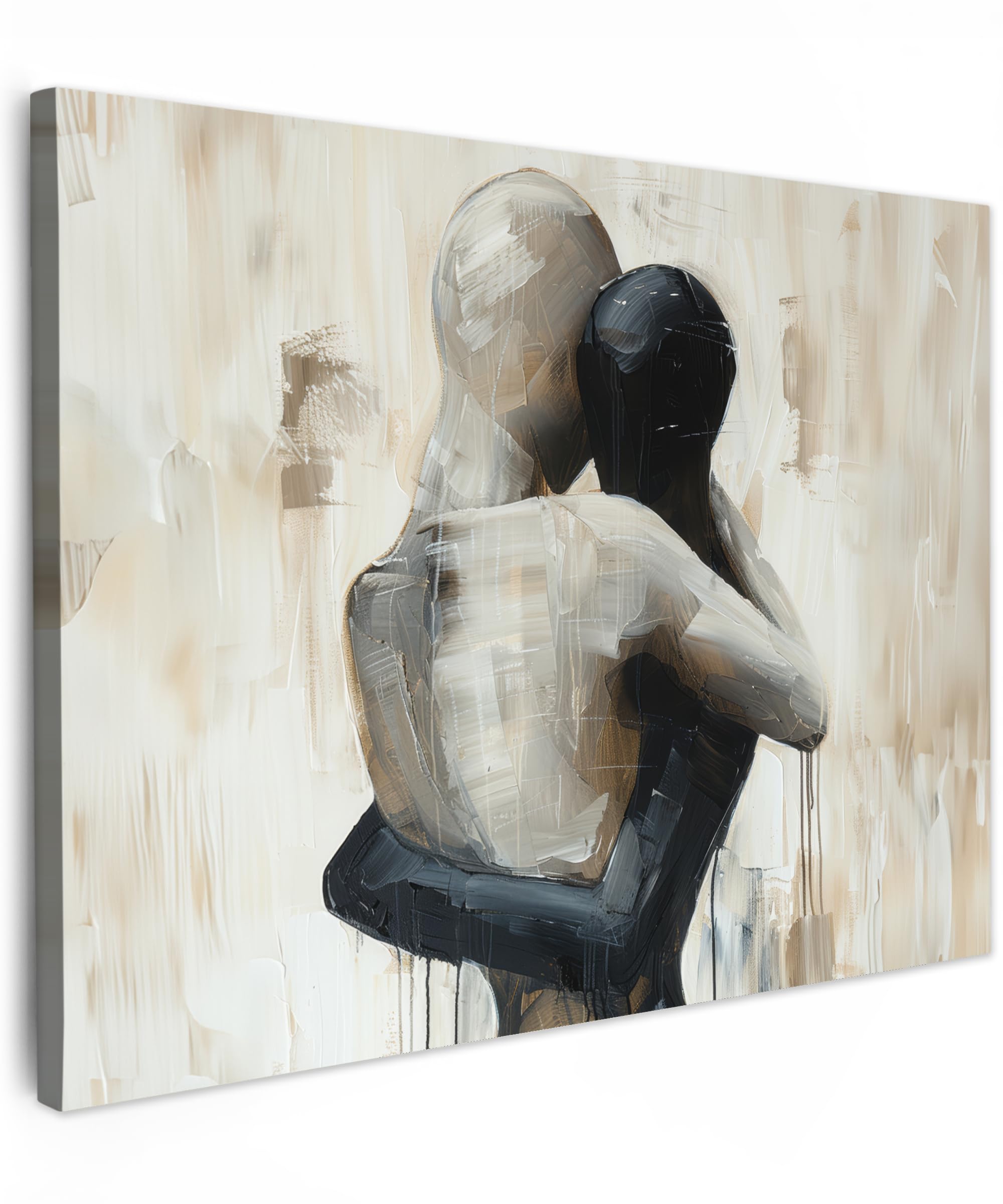 MuchoWow© Canvas Wall Art 31"x24" / 80x60 cm Decor Hanging Pictures for Living Room Canvus Artwork Deco Walls Abstract - Art - People - Beige