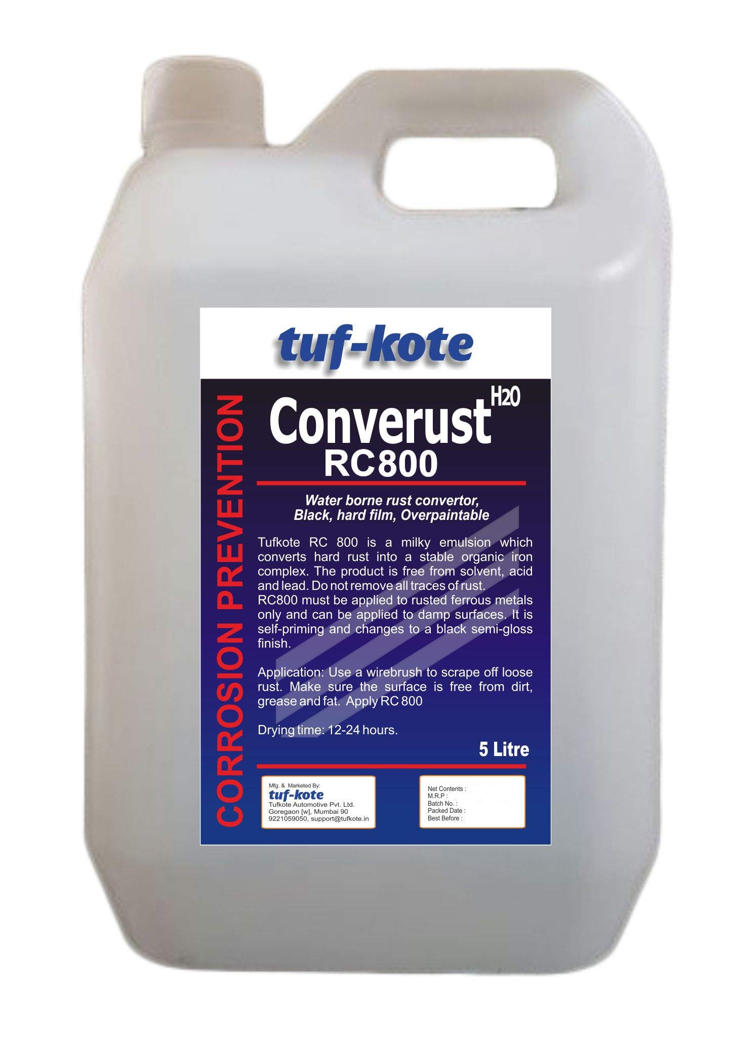 tuf-kote® CONVERUST RC800 Water-Based Rust Converter Primer All-in-One,  Ultimate One-Step Solution to Convert Rusted Metal Surfaces Prevent  Further