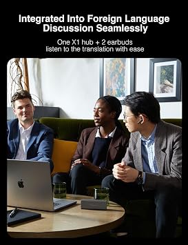Timekettle X1 AI Tercüman Merkezi, Bağımsız Varlık, 40 Dil İki Yönlü Eşzamanlı Tercüman Kulaklıklar, Çok Dilli Toplantılar için Hepsi Bir Arada Tercüman Cihazı, İş Konferansı için İdeal