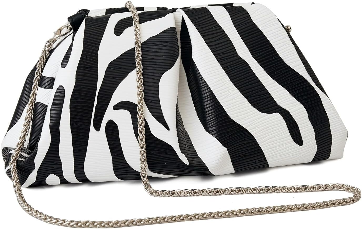 Women's Clutch Purse,Dumpling Crossbody Bag,Detachable Chain Shoulder Bag,Cloud Evening Clutch