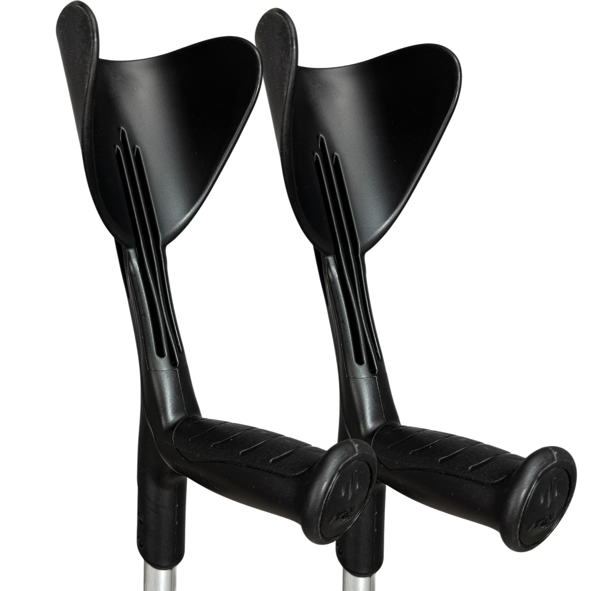 Stampelle Ortopediche Regolabili in altezza (2 unità) Ultraleggere, Stampelle Canadesi, Stampelle antiscivolo (NERO)