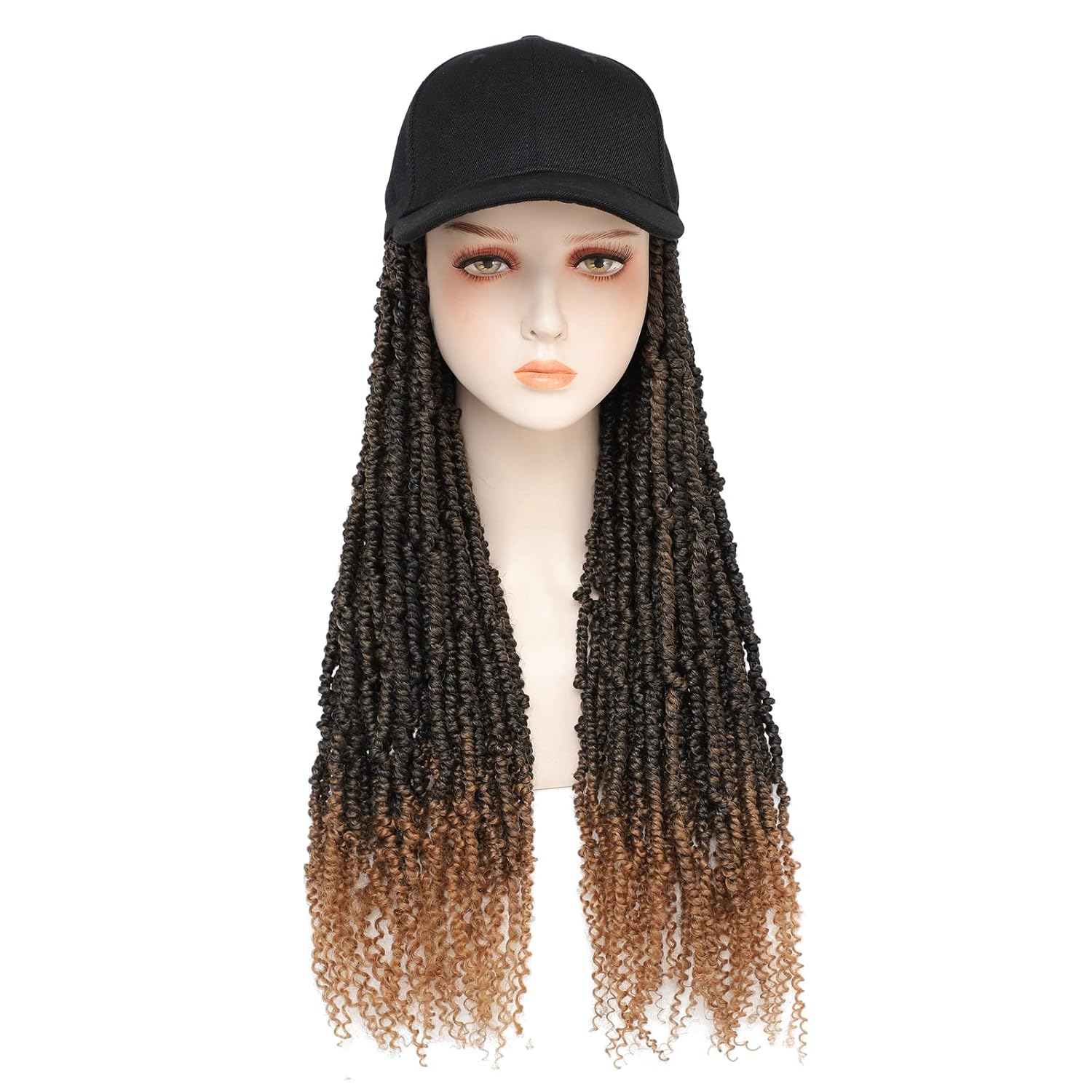AliRobam Hat Wig Baseball Cap Wig with PreTwisted Long