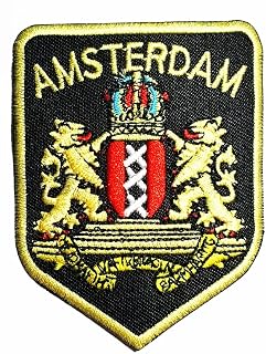 Amsterdam Flag Band Logo Patch Sew Iron on Embroidered Badge Sign Costume Gift