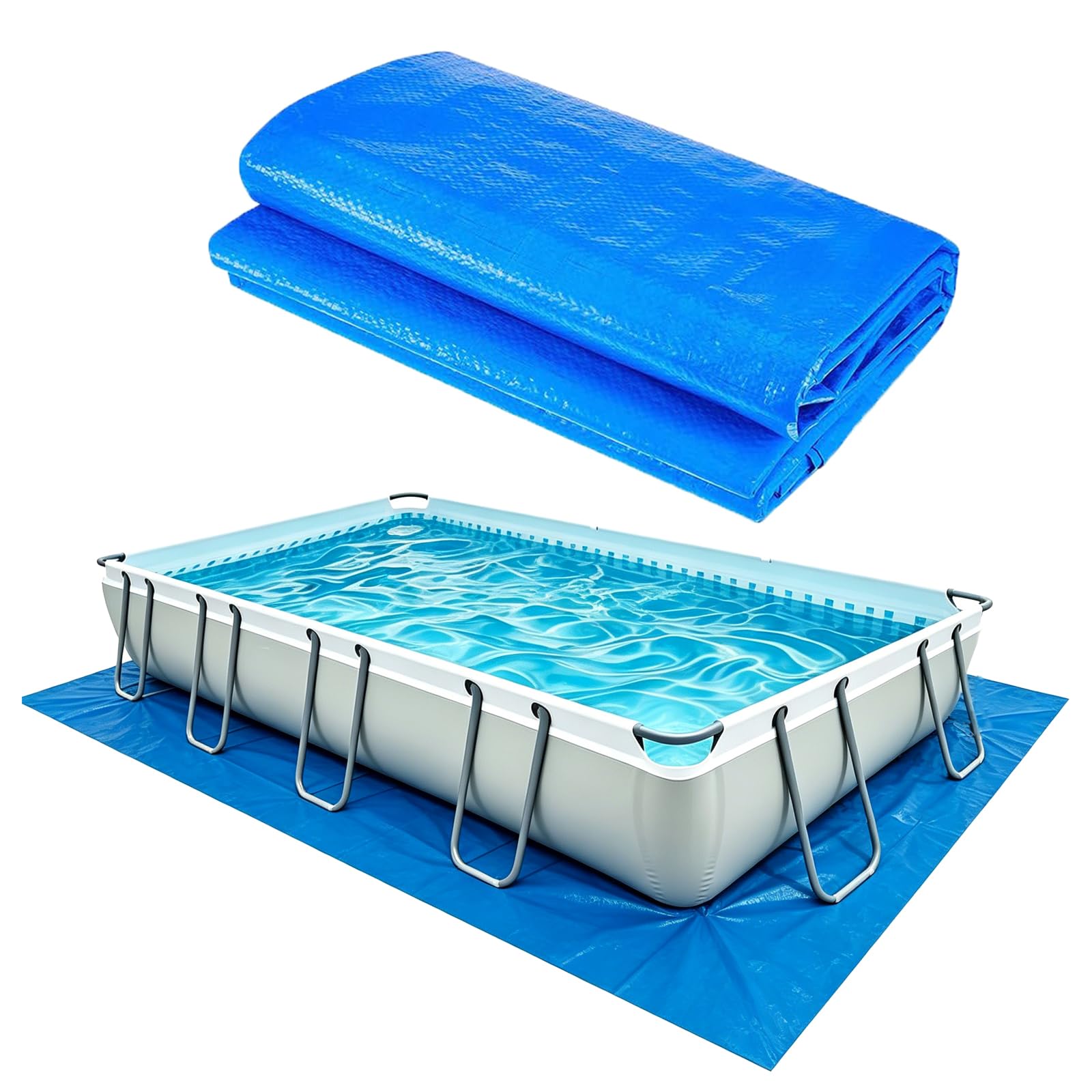 SYPGIHNA Floor films for swimming pool, 800 x 430 cm, groundsheet for above-ground swimming pools, UV-stable and tear-resistant, prevents holes
