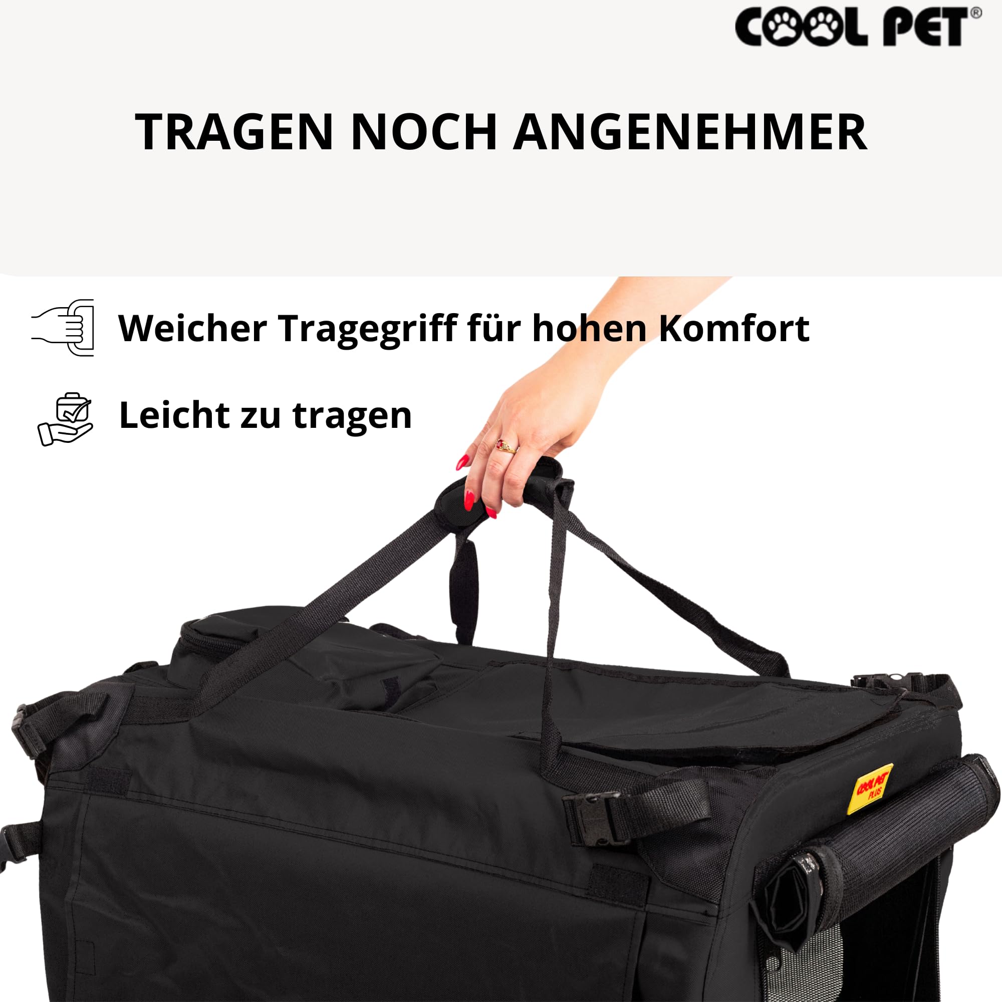 MaxiBox 140 * 90 * 110cm, Transportbox, COOL PET, Hundebox, Hundehütte, Hundekiste, Box für Hund (schwarz)