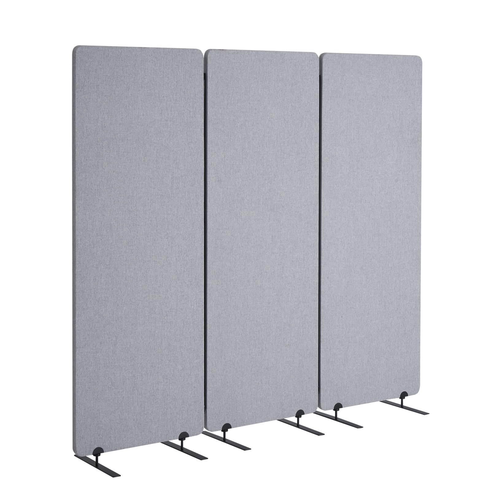 VEVOR Divisorio per Ambienti da 609,6 mm Divisorio per Ambienti Insonorizzato a 3 Pannelli, Paravento per Privacy Pieghevole, Separazione Portatile per Ambienti, per Studio Ufficio, Grigio Chiaro