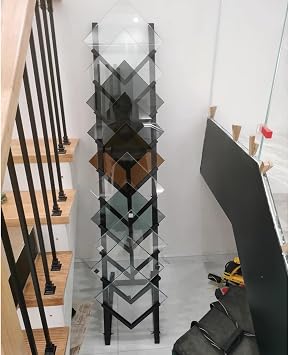Commercial Glass Sample Holder for Batch Display, Large Capacity Tile Display Rack with 10/20 Card Slots, Marble Slab Sample Stand with Anti-Drop SlotSingle Sided