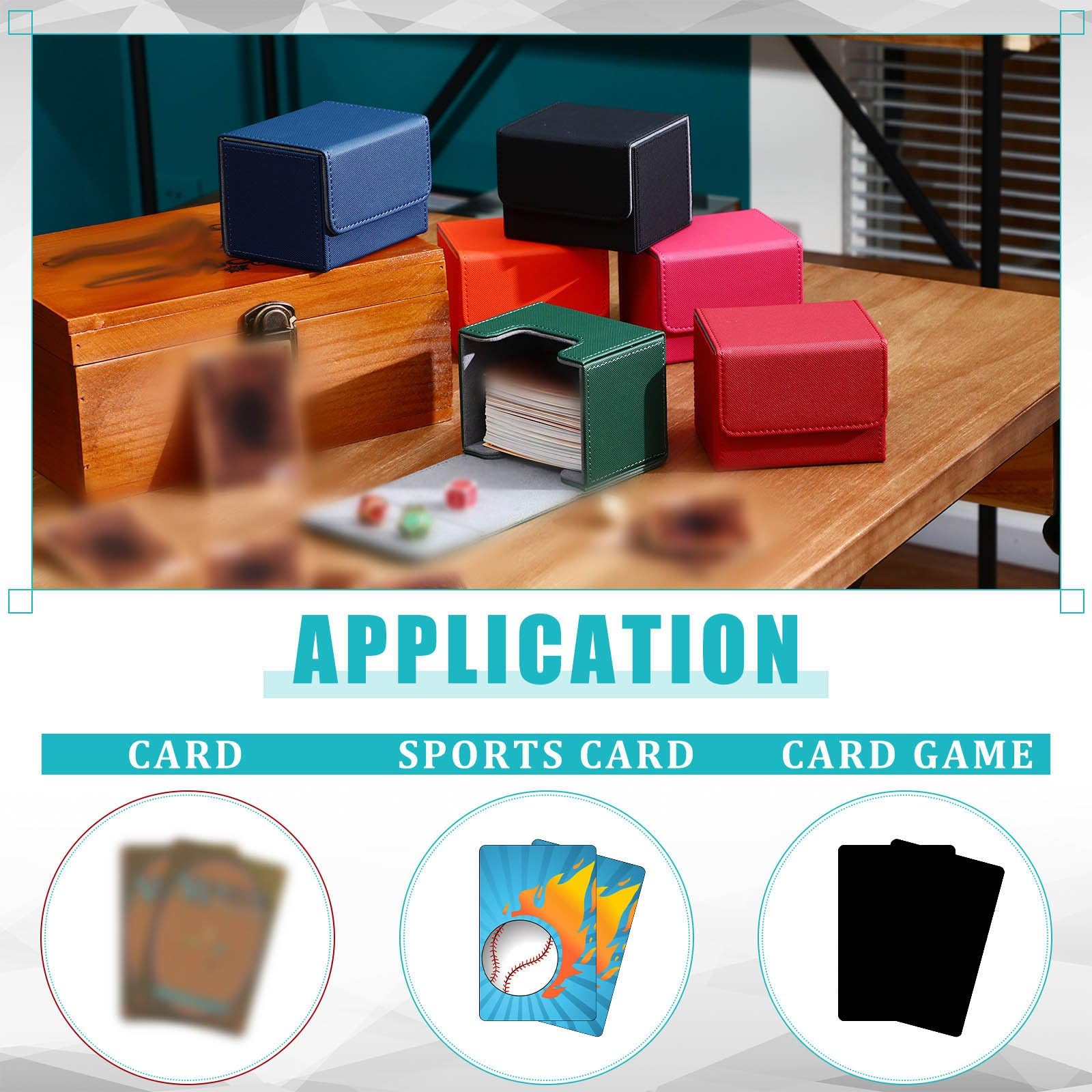 Kieyeeno Deck Box Magnétique En Cuir Rouge – Pour Plus De 200 Cartes MTG, 3 Compartiments, Transport Sécurisé