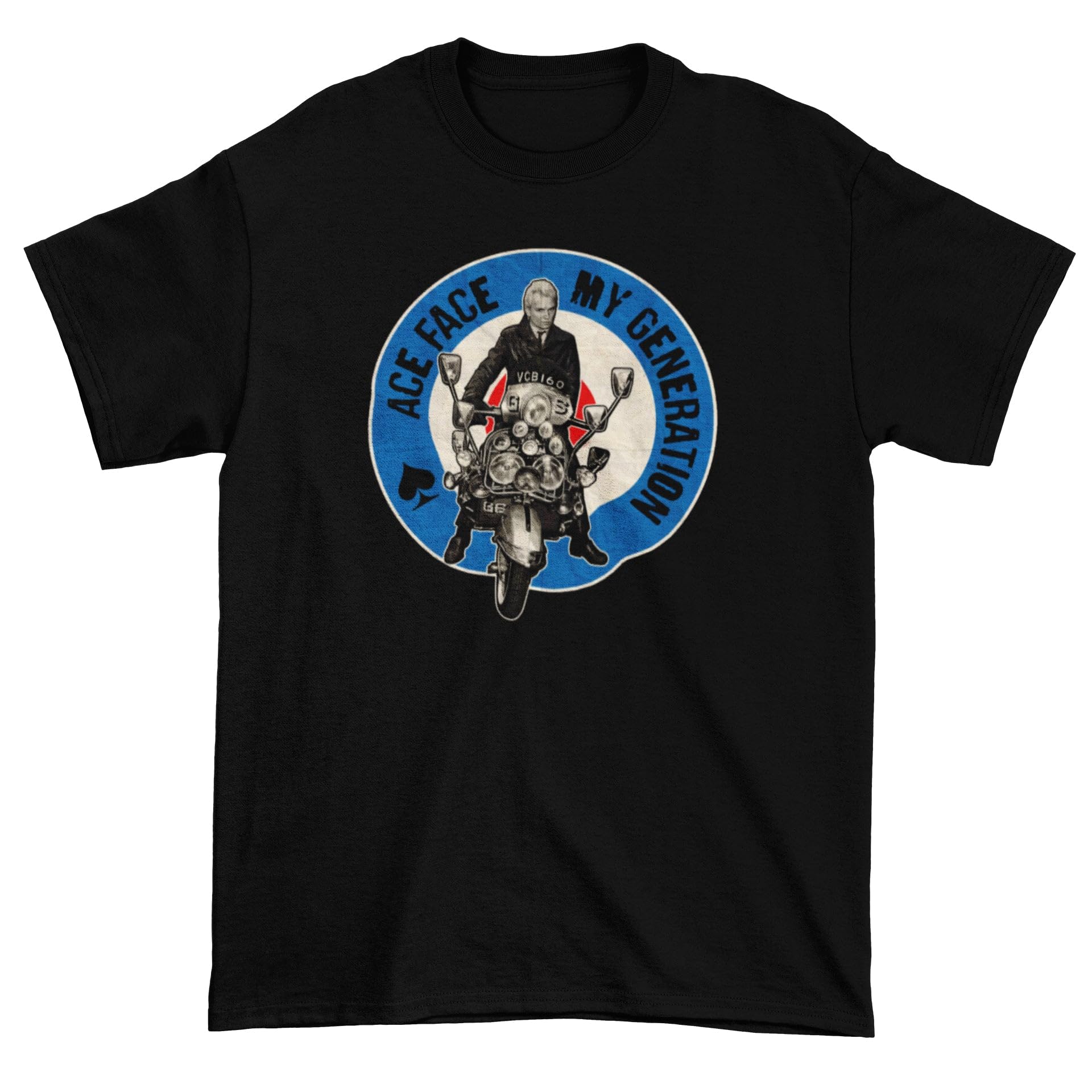 Tribal T-Shirts Men's Black Ace Face My Generation Mod Target Scooter T-Shirt Xl