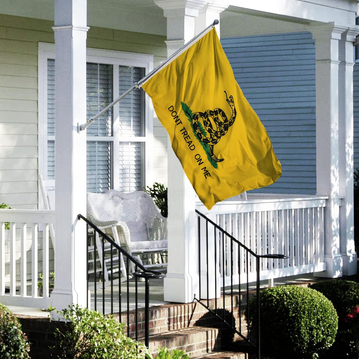 AZCOVER Dont Tread On Me Flag, 4x6 FT Gadsden Flags Outside, Embroidered Snake Vivid Color 210D Heavy Duty Don't Tread On Me Banner for Outdoor Indoor with 2 Brass Grommets