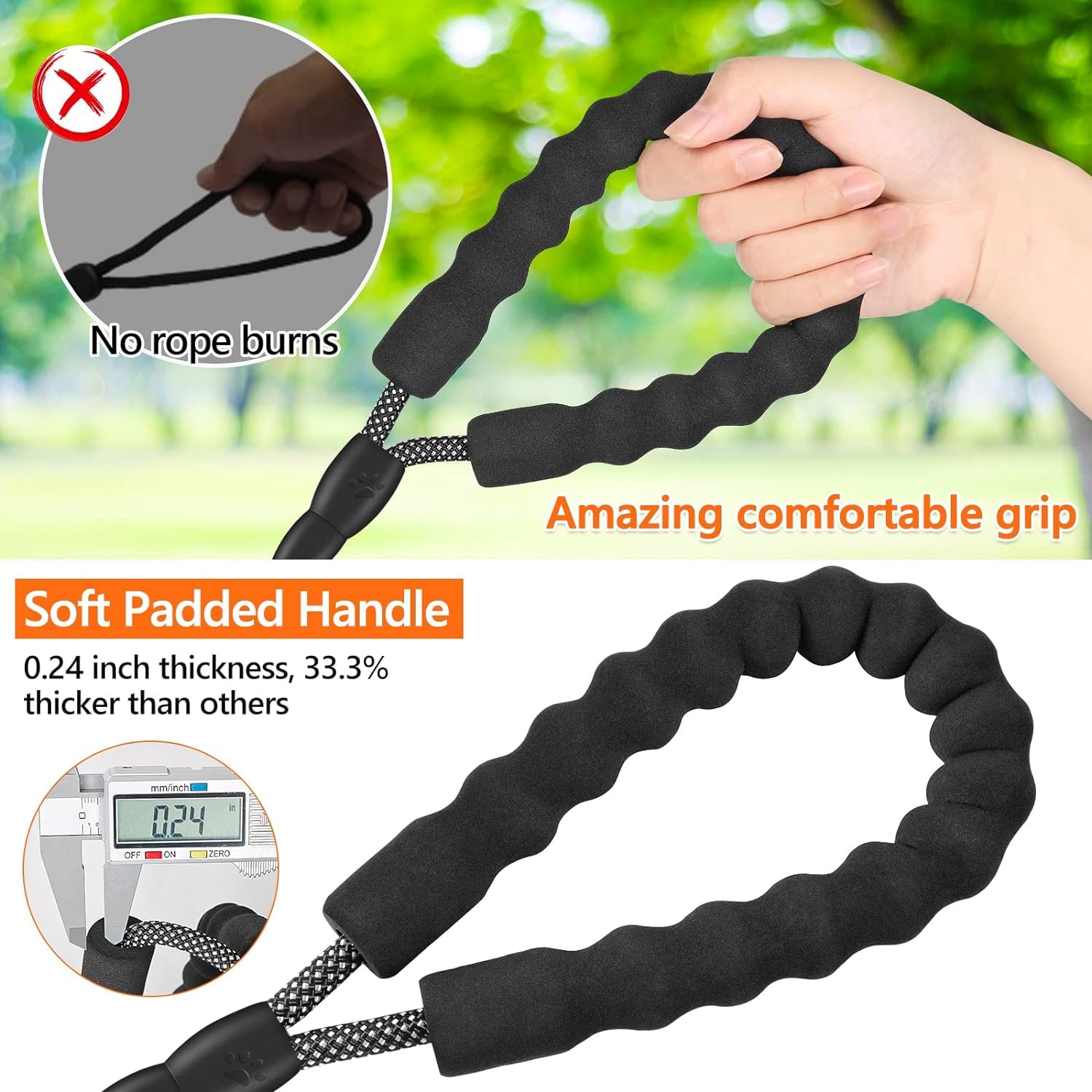 Kdsvakd Training Lead for Dogs 1.5M 1.8M 3M 5M 6M 10M 15M 20M 30M Long Rope Dog Leash with Carabiner Clip and Soft Padded Handle - Image 3