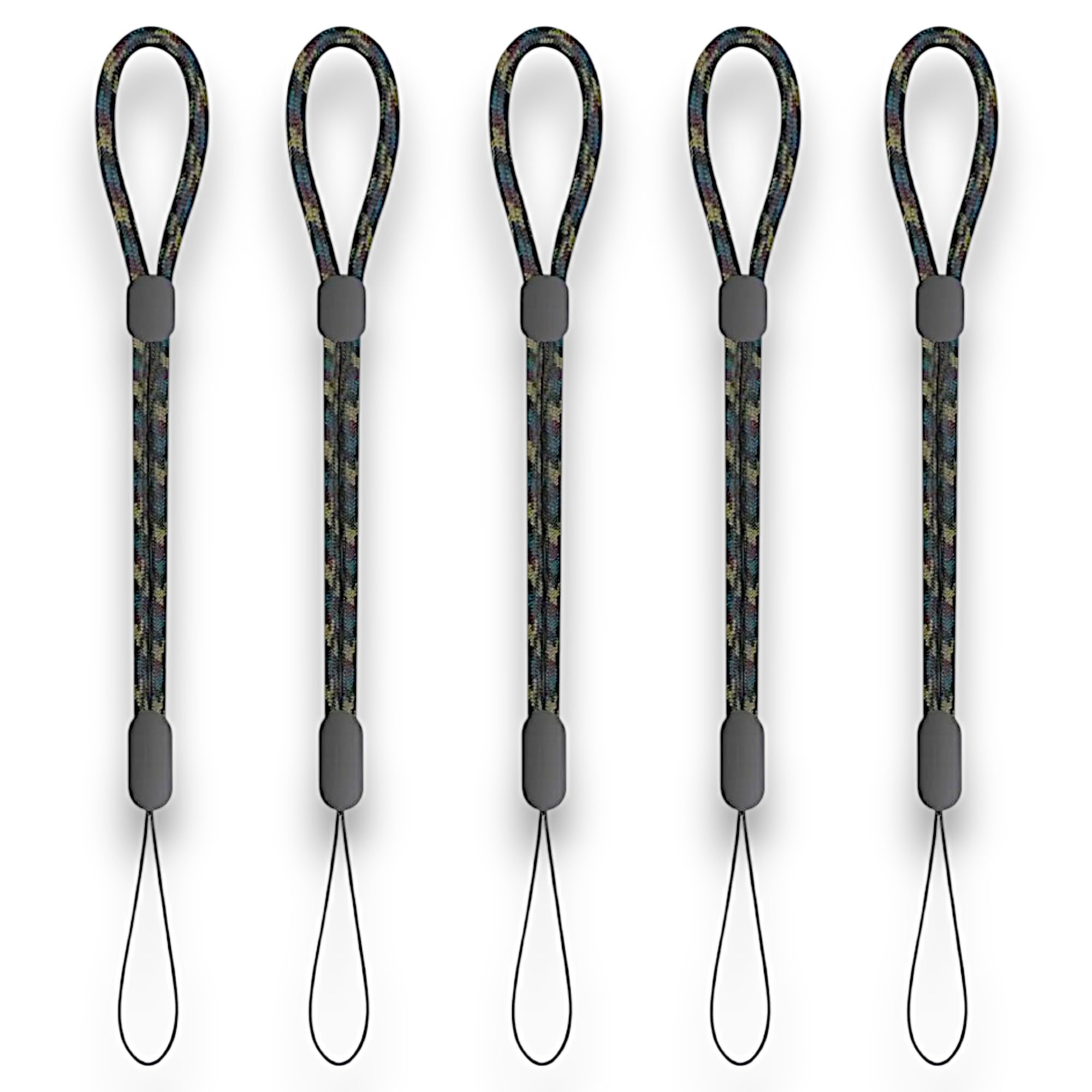 RATASK Pack of 5 Adjustable Hand Wrist Strap Lanyard, for GoPro, Camera, Keys, Keychain, Phone, USB Flash Drive, Wallet and ID Name Tag Badge, (PACK OF 5) (Camo)