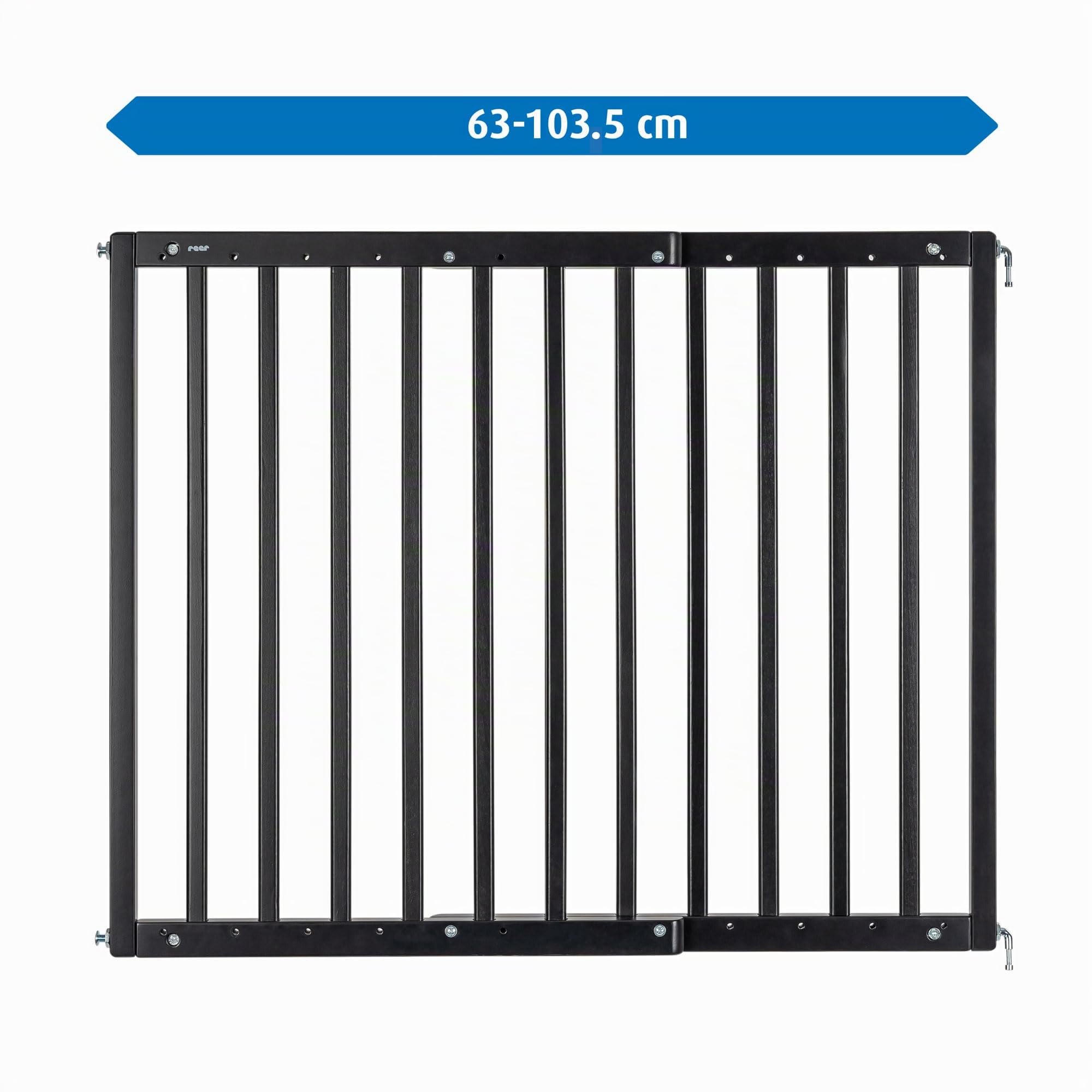Grille de Porte et barrière d'escalier à Visser, kit de Construction à Assembler, Extensible de 63 à 103,5 cm, Noir