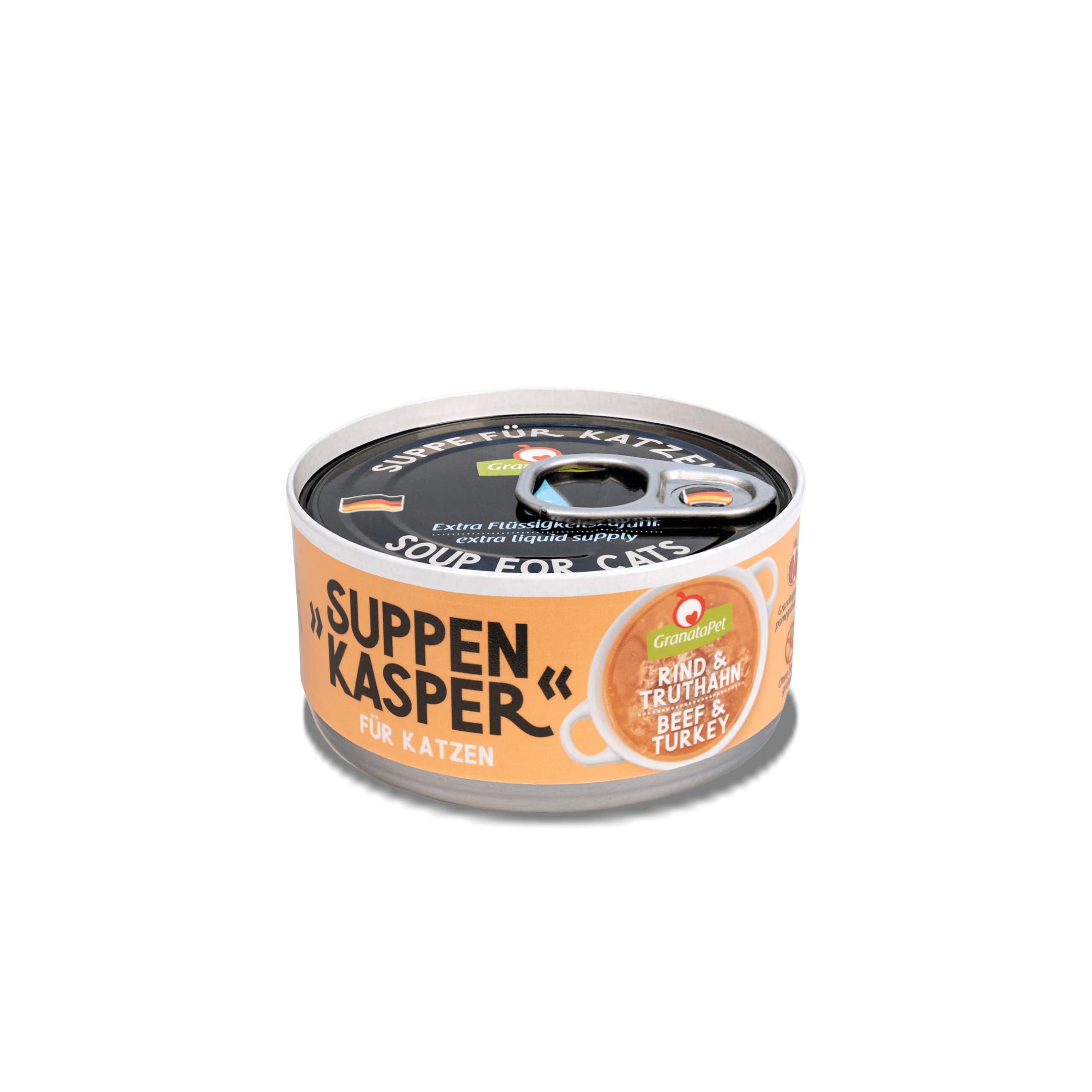GranataPet Sopa de Ternera y Pavo para gatos, Sopa contra el Hambre, golosinas para hidratación Extra, Comida para gatos sin Cereales y sin azúcares, 12 x 70 g