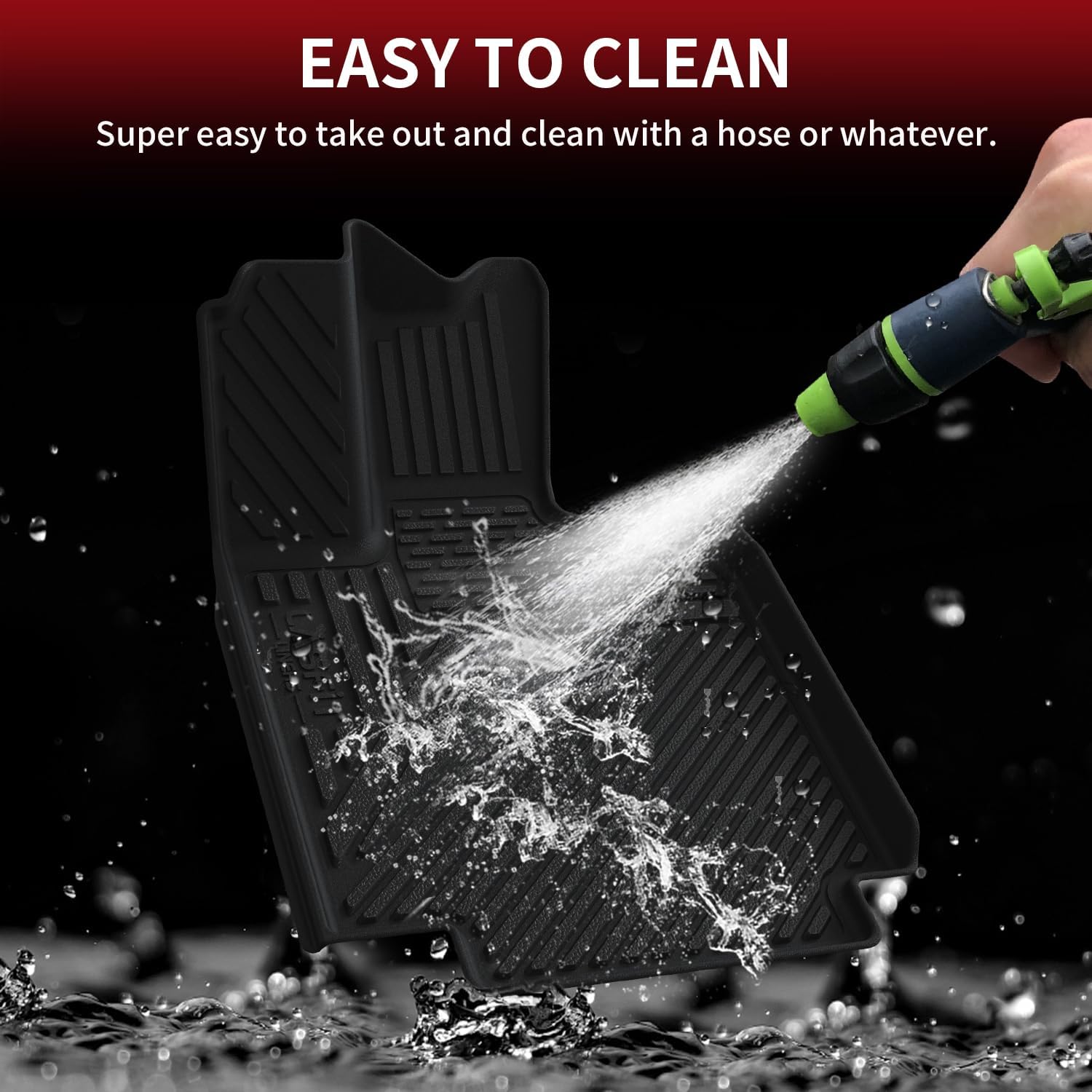 LASFIT Premium Extra Thick Floor Mats for Tesla Cybertruck 2023-2026 All Weather TPE Custom Fit Pickup Interior Accessories Front Rear Car Liner 1st & 2nd Rows Set, Black