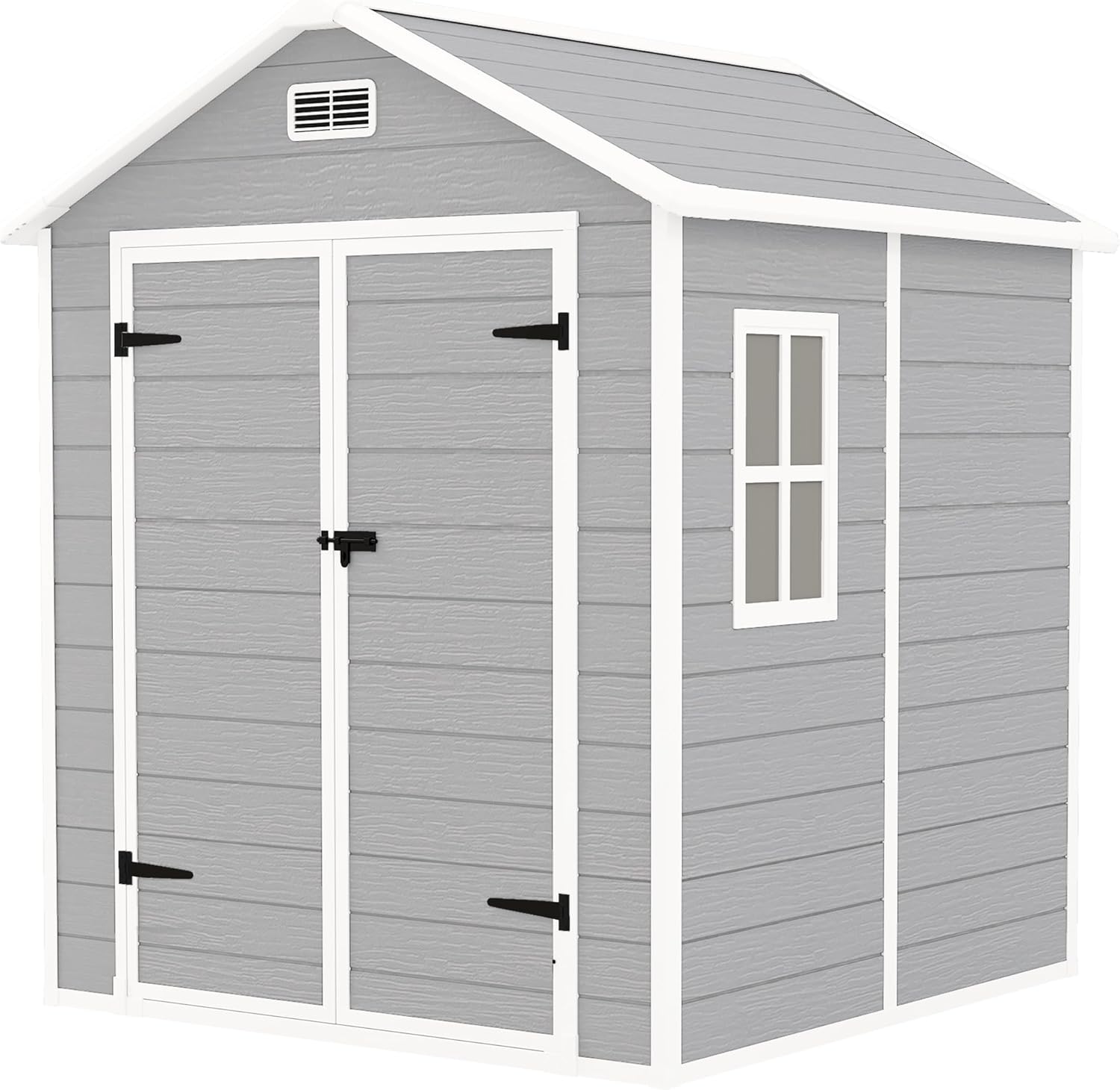 Outsunny 6 x 5ft Garden Shed, Plastic Shed with Floor, Window, Lockable