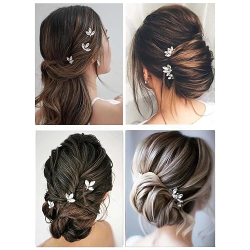 Miniatura 2 de 5 horquillas para el pelo de boda para novia, pinzas de pelo de diamantes de imitación plateados, accesorios para el cabello de novia, horquillas