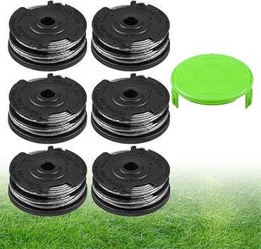 2900719 Weed Wacker Spools for Greenworks 20ft 0.065" 2101602, 2101602A, STBA40B210, 2101602, ST40B410 Replacement Trimmer Spools, 6-Line Spool + 1 Cap