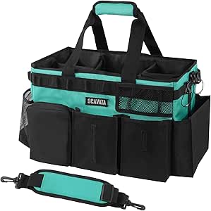 Wearable Cleaning Caddy Bag with Handle & Shoulder Straps - Lake Blue