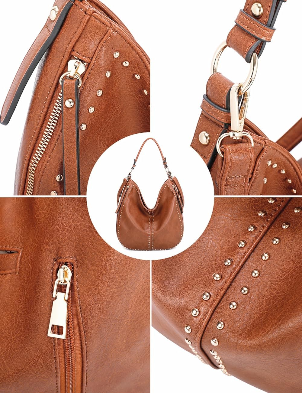 Miniatura 5 de Gold Hardware - Bolso de mano de moda para mujer, bolso de hombro para mujer, bolso de mano desmontable con correa cruzada, monedero, monedero,