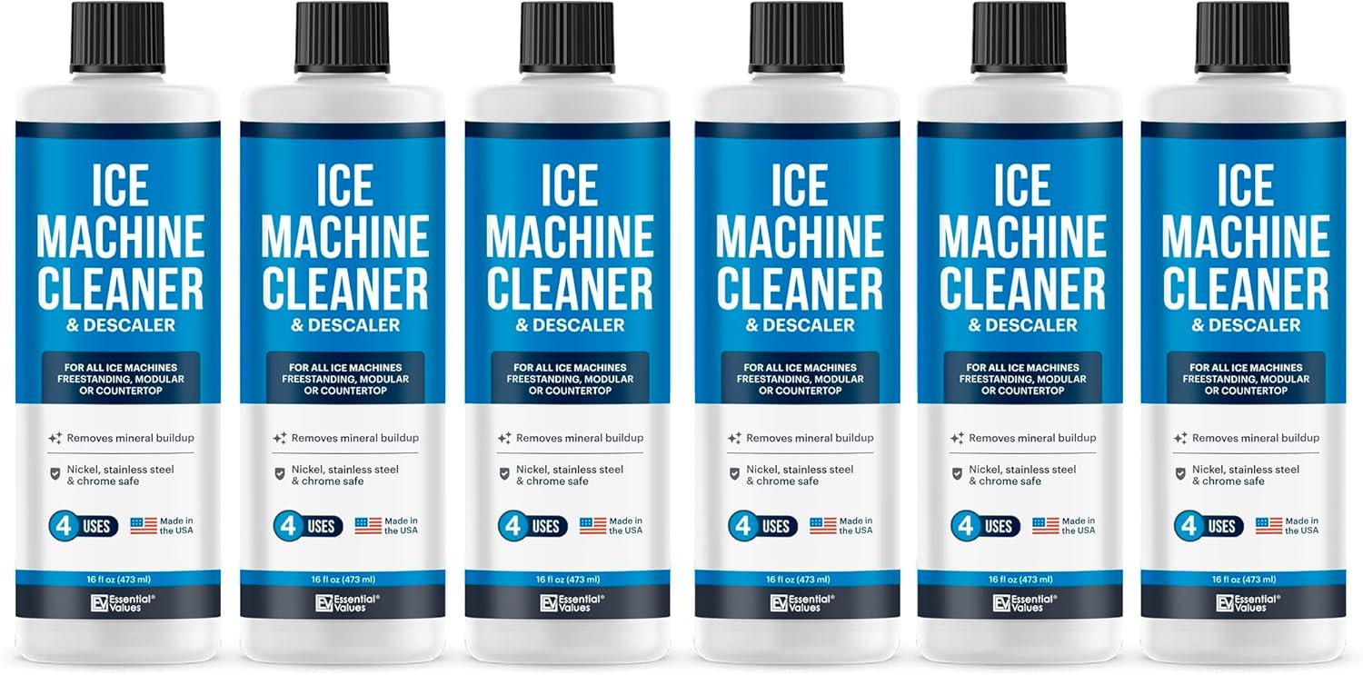 Essential Values 32 uses Ice Machine Cleaner (Gallon / 3.78), Descaler | Ice Maker Cleaner Compatible with: Whirlpool 4396808, Manitowac, Ice-O-Matic, Scotsman, Follett & More!