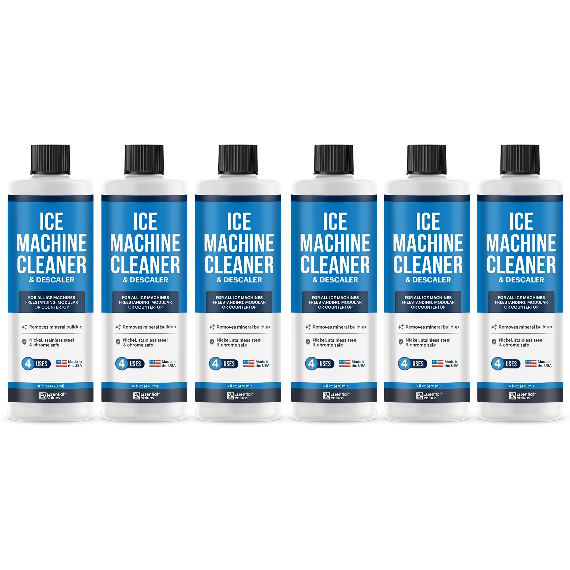 Ice Machine Cleaner (6 Pack/Case), Nickel Safe Descaler Scale Remover, Universal Application for Whirlpool 4396808, Manitowac, Ice-O-Matic, Scotsman, Follett Ice Makers