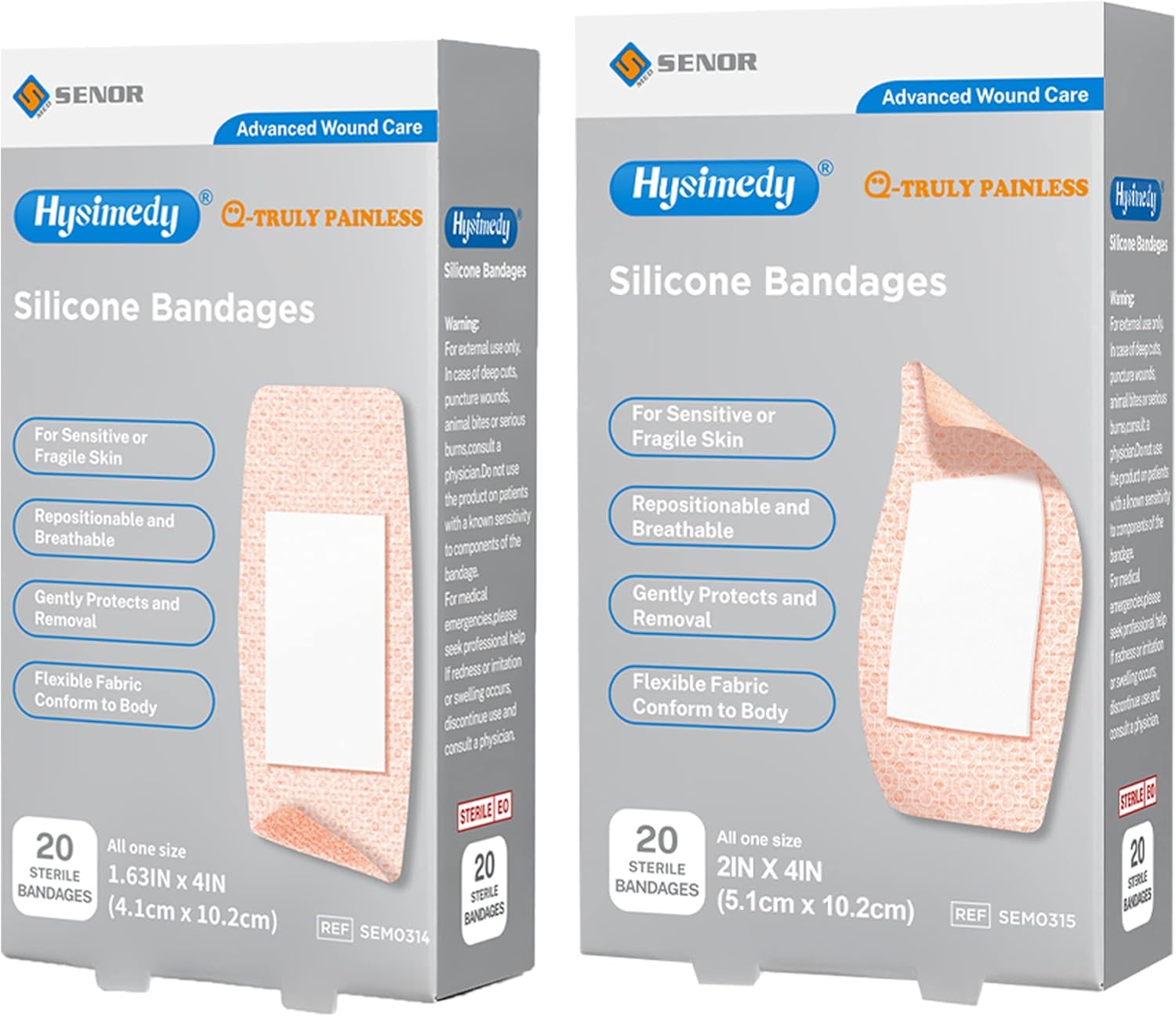 Hysimedy Silicone Adhesive Bandages for Sensitive Skin Large Bandaids Painless
