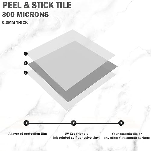 Miniatura 9 de Bleucoin Moroccon Casablanca - Calcomanías para azulejos de cocina y baño, impermeables, extraíbles, ecológicas, calcomanías de vinilo para