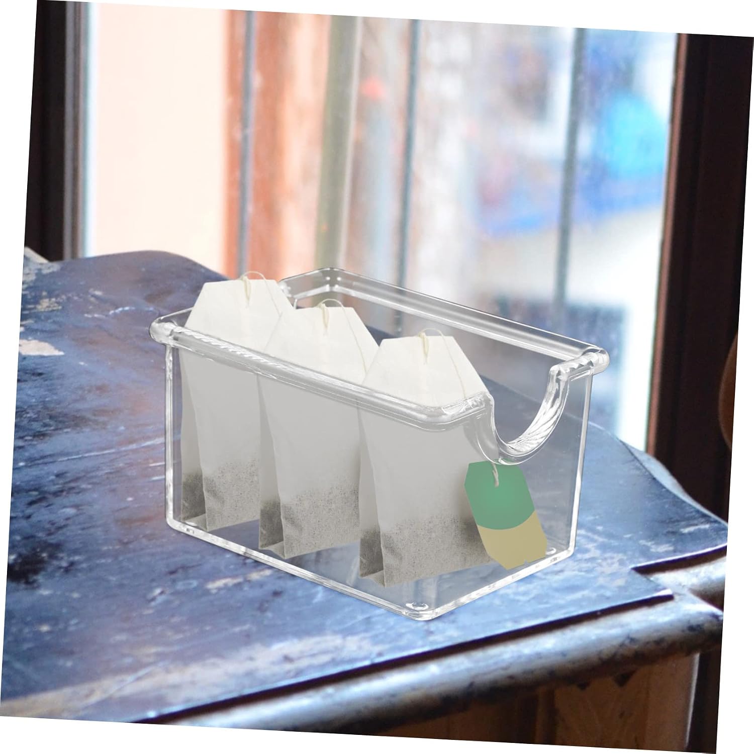 Small Tea Bag Storage Organizer Transparent Sugar Packet Holder for Coffee Bar Home Tea Bag Case Design for Tea Bags