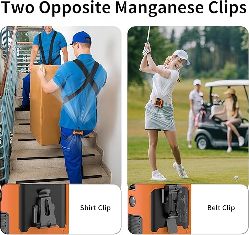 Miniatura 6 de Socool Ventilador de cintura portátil de 10000 mAh con clip en ventiladores personales recargables, ventilador de camisa de cinturón portátil de