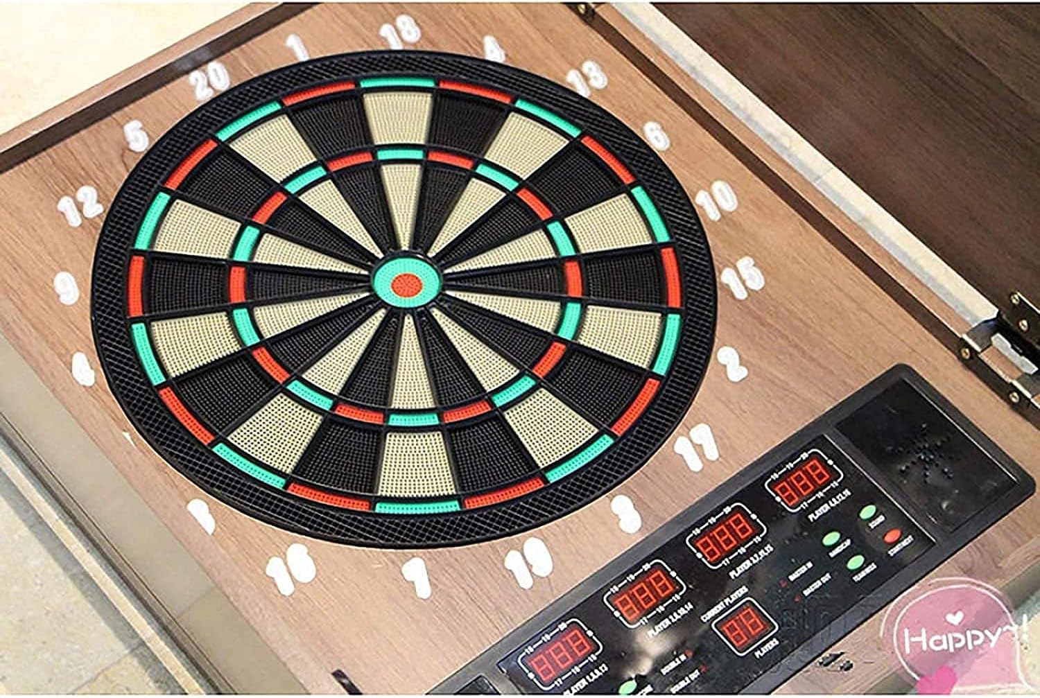 Electronic Dart Board, Electronic Dartboard Set 27 Games and 243 Variations & 4 LED Display with 12 Darts and Cabinet to Storage Multi-Game Option