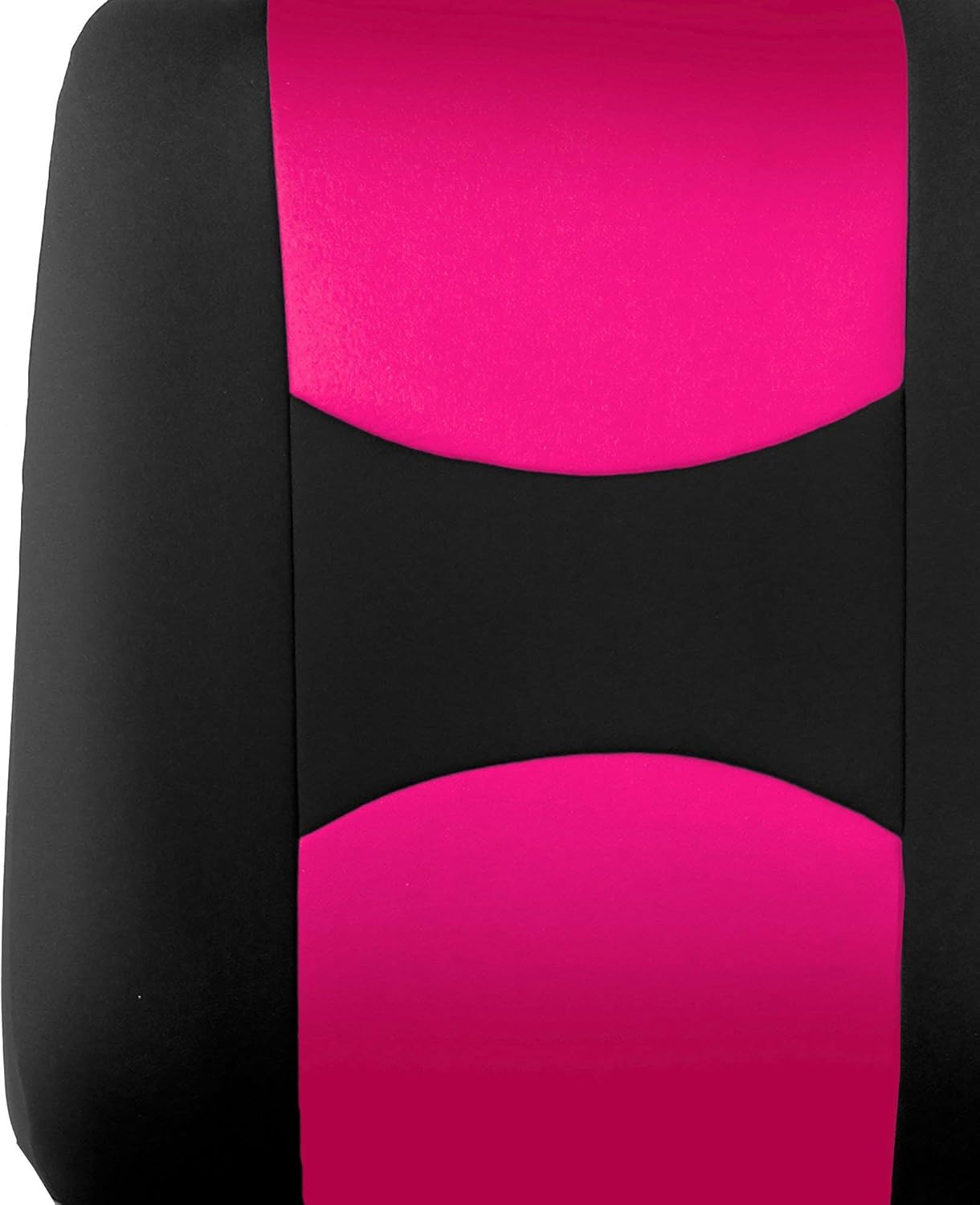 FH Group Car Seat Covers Flat Cloth Front Seats Only Pink Automotive Seat Cover, Airbag Compatible Universal Fit Interior Accessories Cars Trucks SUV Combo Steering Wheel Cover & Seat Belt Pads