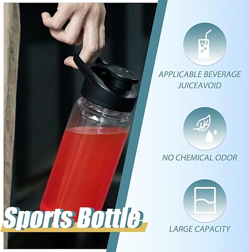 Miniatura 10 de 12 botellas deportivas de plástico de 17 onzas, botellas de agua reutilizables a granel, botellas de bebidas deportivas portátiles a granel, paquete