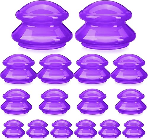 Miniatura 7 de Juego de terapia de ventosas de silicona de 4 tamaños, tazas de masaje de ventosas, taza de terapia de ventosa china profesional, para reducción de