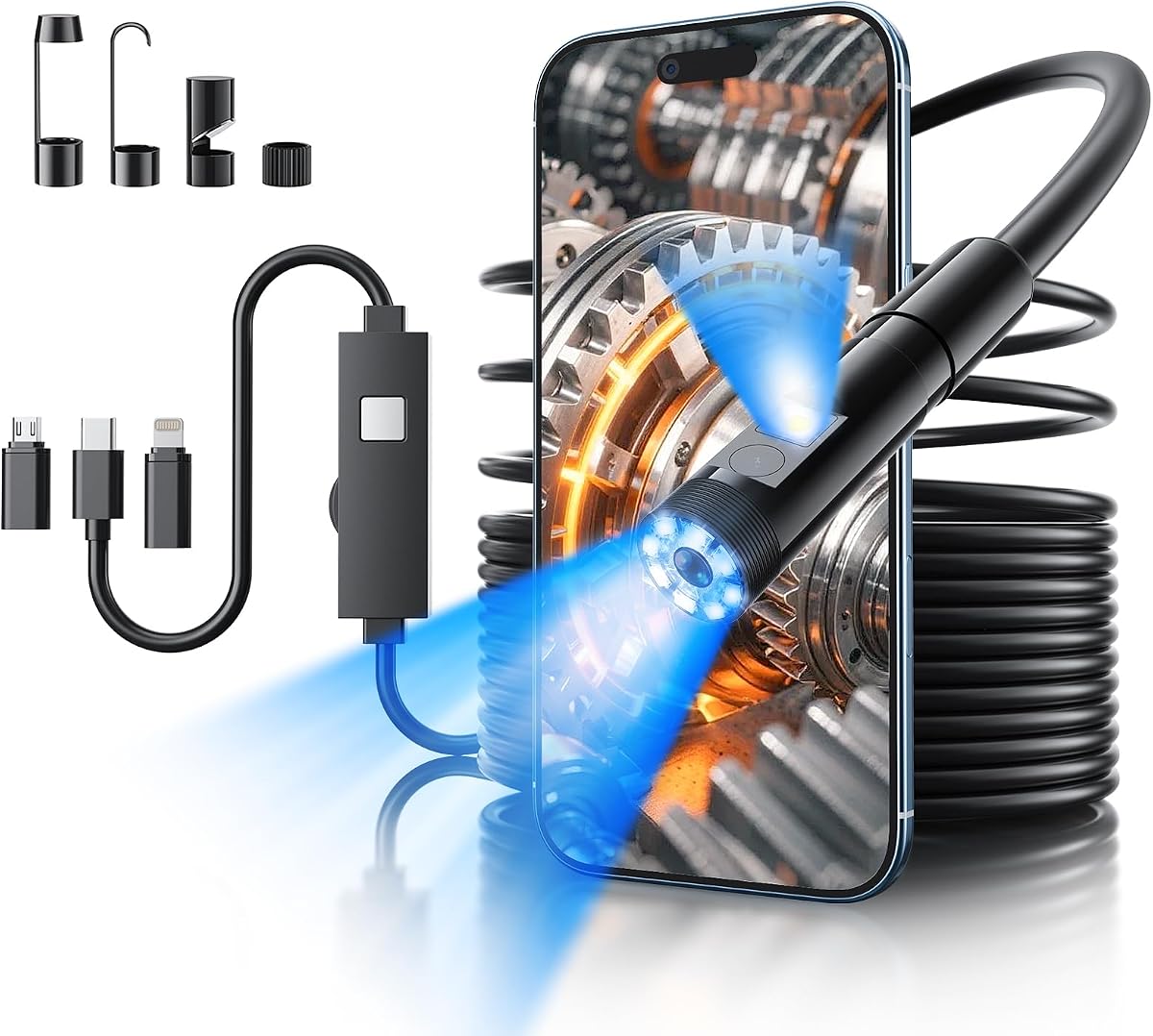 Endoscope Camera with Light 1920P HD