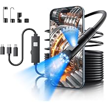Endoscope Camera with Light, 1920P HD Borescope with 8 Lights Dual Lens