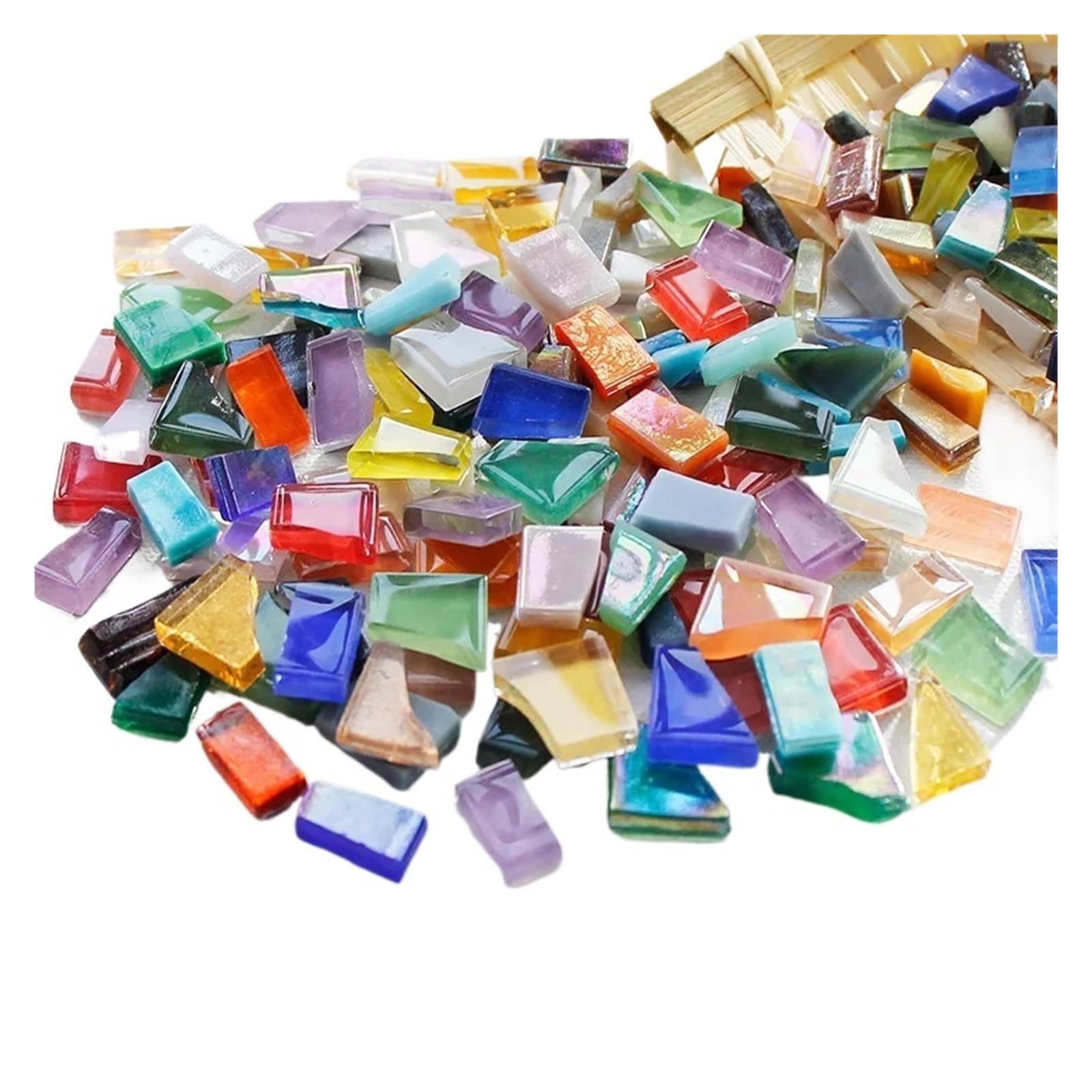 Mtadsbkfp Color1 Mixed Colour Stained Glass Mosaic Tiles, Ceramics Mosaic Tiles, 250G Multicolor For Diy Craft Arts(Color1)
