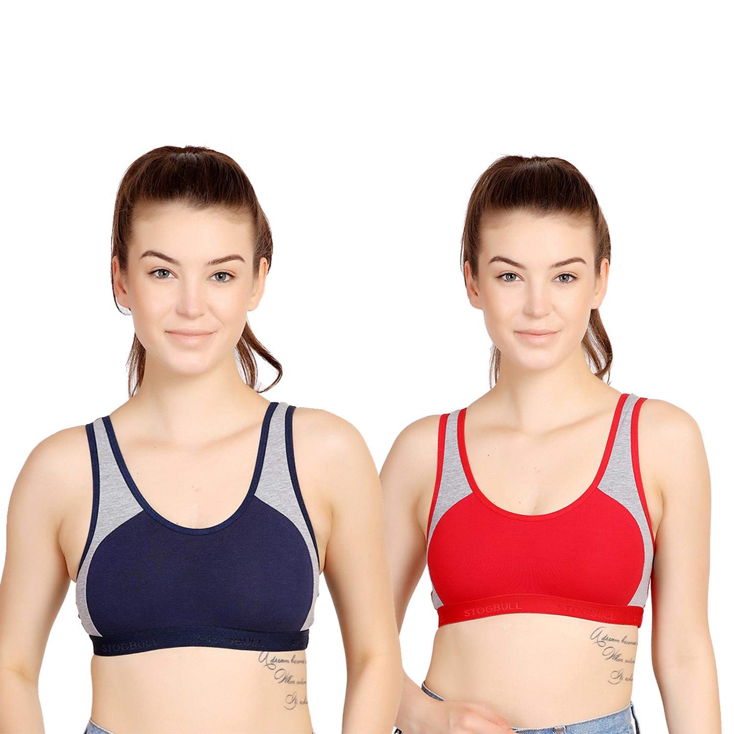 stogbull Lycra Cotton Sports Bra for Girls and Women-picture-44