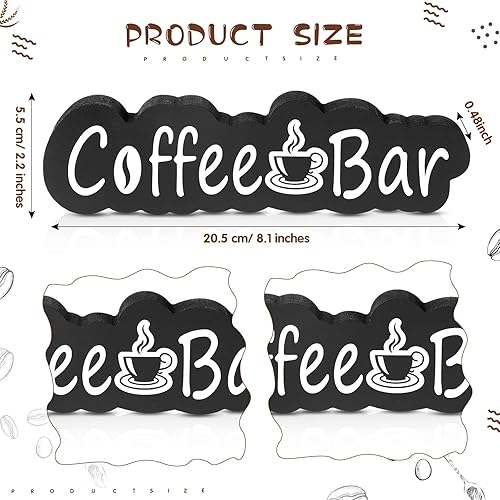 Miniatura 4 de Letrero de madera para barra de café de 8.1 x 2.2 pulgadas, letrero rústico para colgar en la pared, decoración de casa de campo, para estación de