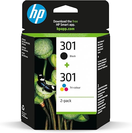 HP 301 N9J72AE Cartucce Originali HP, da 355 Pagine, Confezione...
