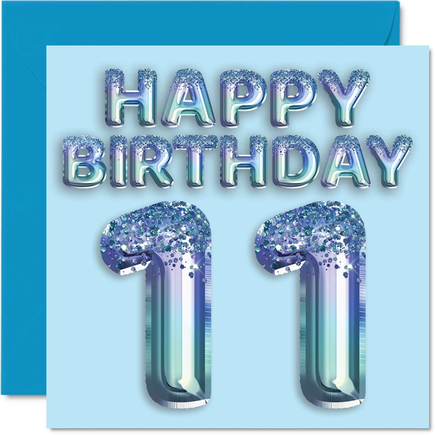 お誕生日カード Amazon | Stuff4 男の子用11歳の誕生日カード – ブルー