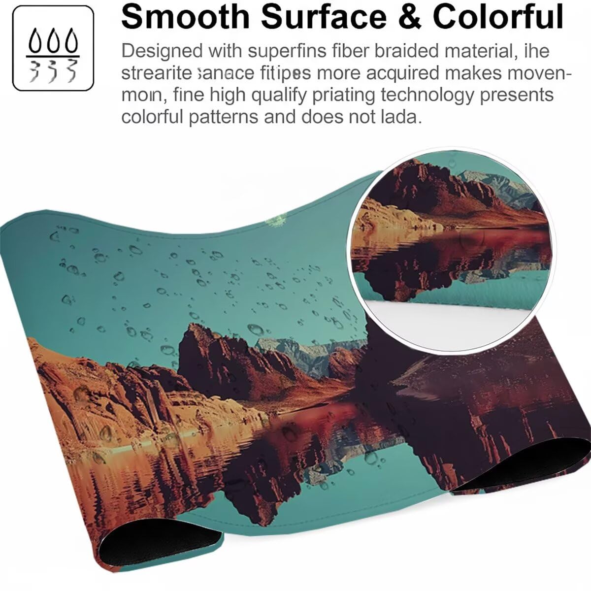 Tappetino per Mouse Gaming XXL 1200x600x3mm– Ufficio Mousepad Grande – Migliora la Velocità e la Precisione Tenuta Stabile Sottomano per Ufficio e Casa Accessori Scrivania Paesaggio PjY17119 N-U