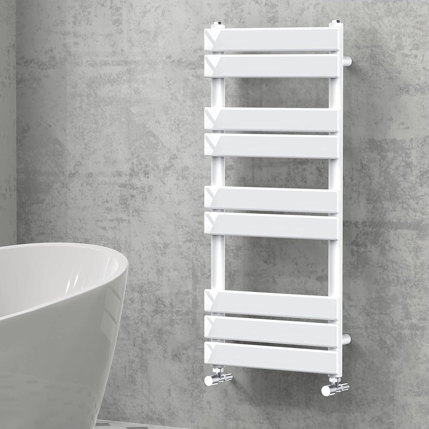 NRG Designer Bathroom Flat Panel Heated Towel Rail Radiator Modern