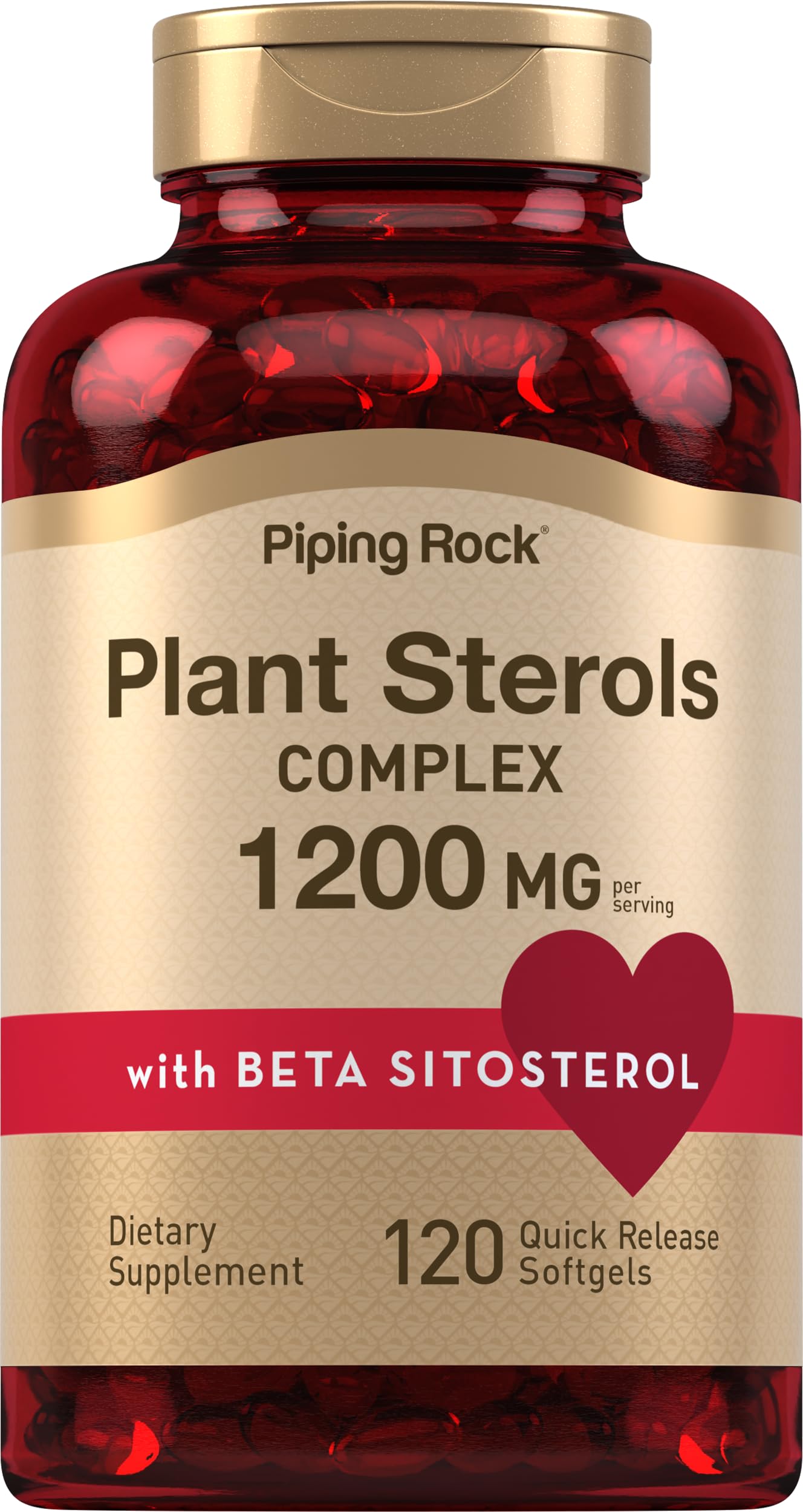 Piping Rock Plant Sterols Supplement | 1200 mg | 120 Softgels