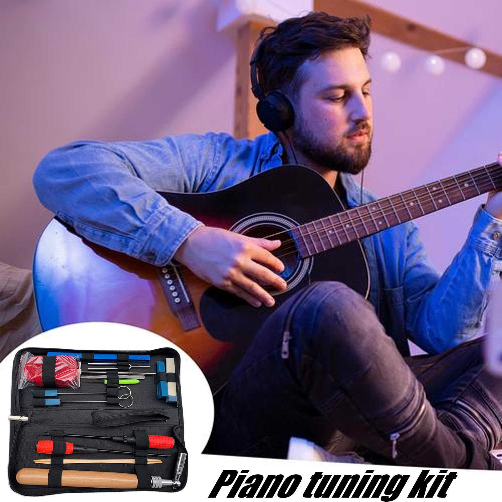 Afinador de piano, llave para afinar piano Juego de llaves de afinación de | de llave, kit de herramientas para afinar piano, accesorios para pia