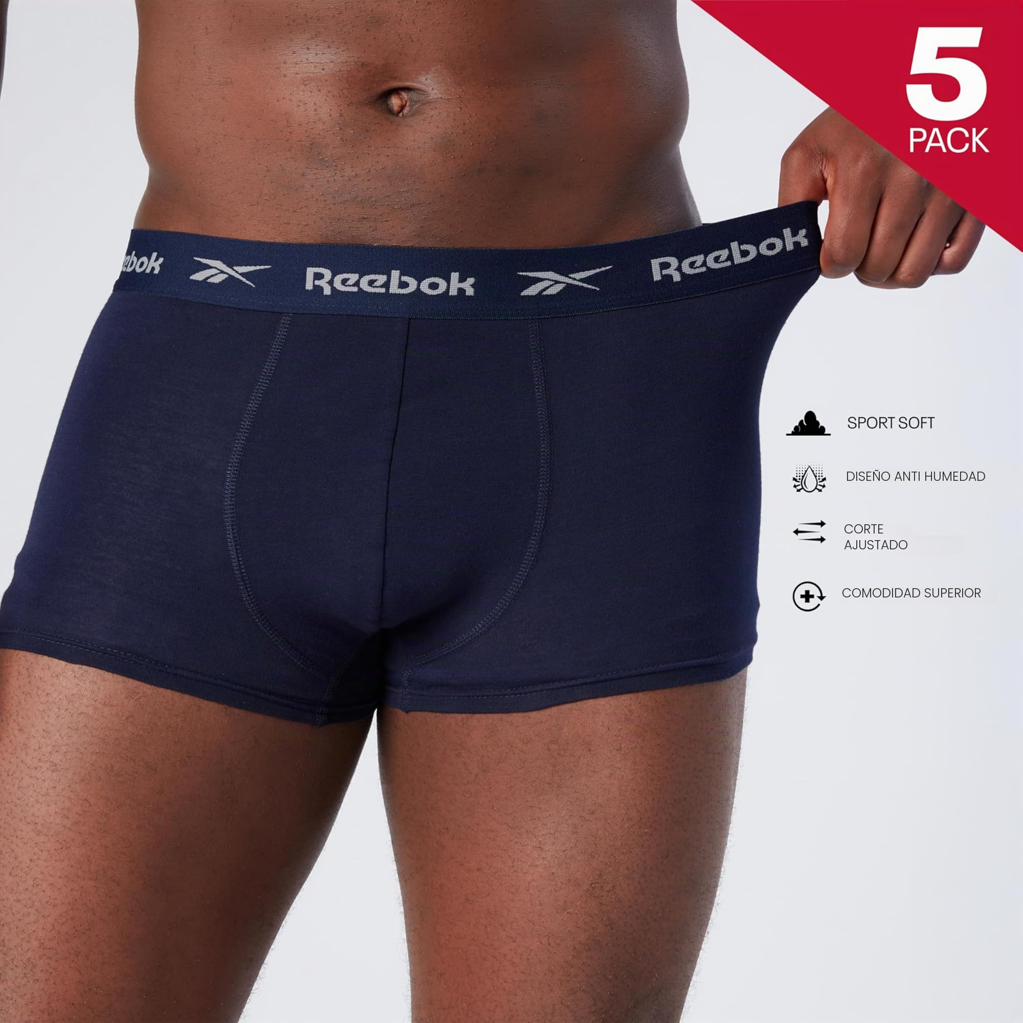 Reebok Boyes Bañador Hombre (Pack de 5)