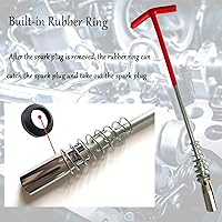 Vista 6 de Llave de bujía de 5/8 pulgadas/0.630 in, herramienta de bujía de motor flexible en forma de T, herramienta universal de extracción de chispas